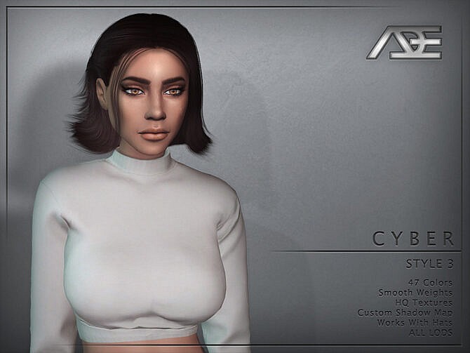 Sims 4 Cyber Style 3 Hairstyle by Ade Darma at TSR
