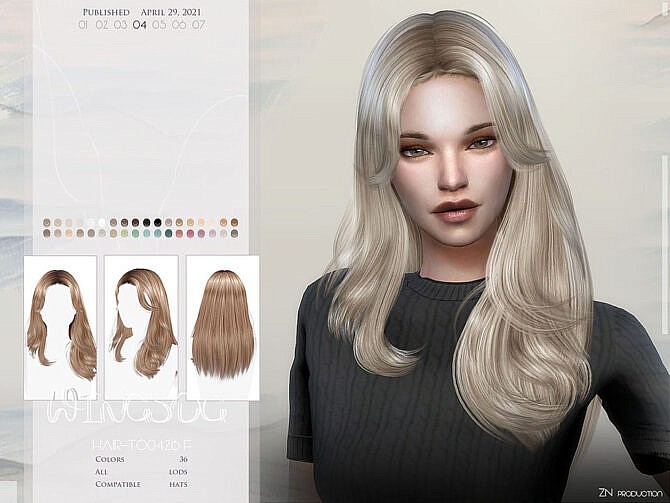 Sims 4 WINGS TO0426 hair by wingssims at TSR
