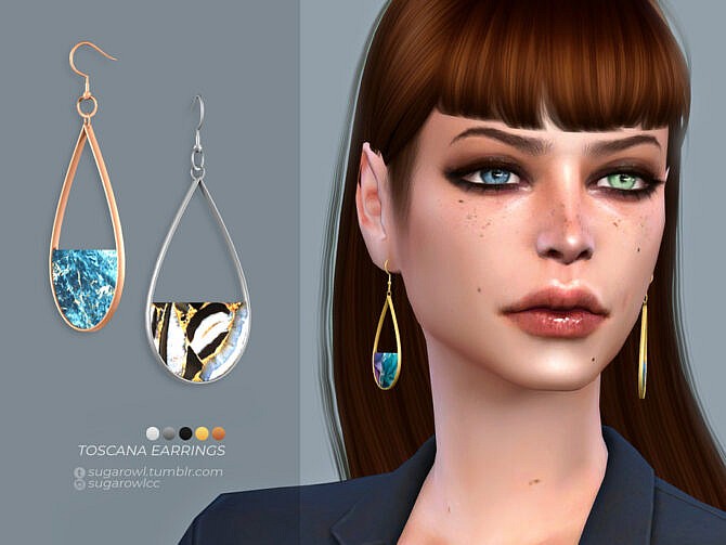 Sims 4 Toscana earrings by sugar owl at TSR