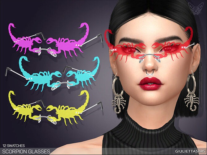 Sims 4 Rimless Scorpion Glasses by feyona at TSR