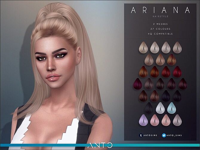 Sims 4 Ariana Hair by Anto at TSR