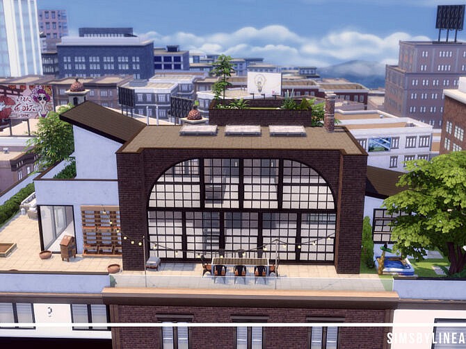 Sims 4 Industrial Penthouse by SIMSBYLINEA at TSR