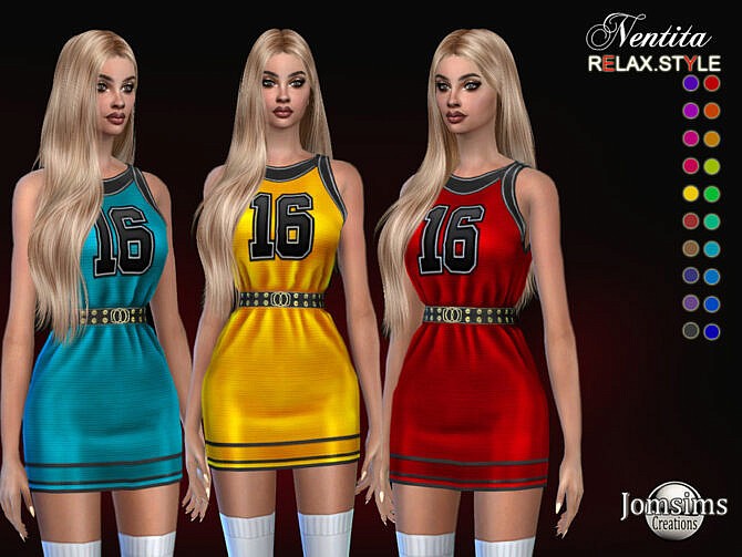 Sims 4 Nentita dress by jomsims at TSR