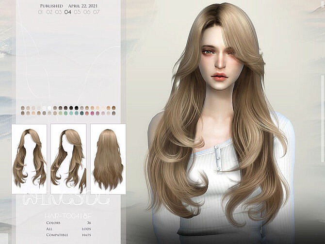 Sims 4 WINGS TO0418 hair by wingssims at TSR