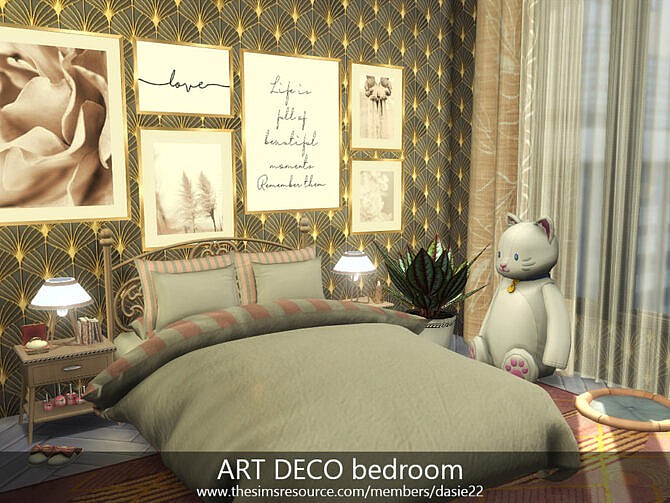 Sims 4 ART DECO bedroom by dasie2 at TSR