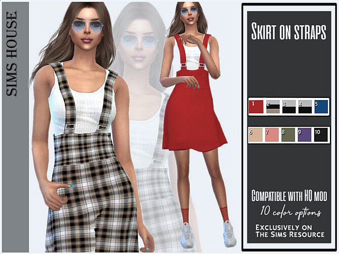 Sims 4 Skirt on straps by Sims House at TSR