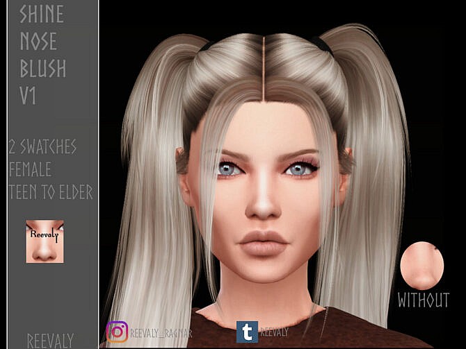 Sims 4 Shine Nose Blush V1 by Reevaly at TSR