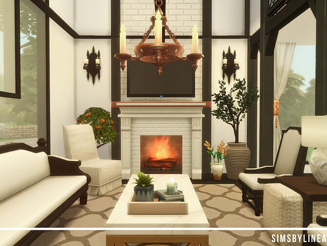 Sims 4 White Birch House by SIMSBYLINEA at TSR