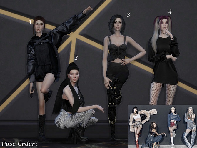 Sims 4 Blackpink #1 (Pose Pack) by YaniSim at TSR