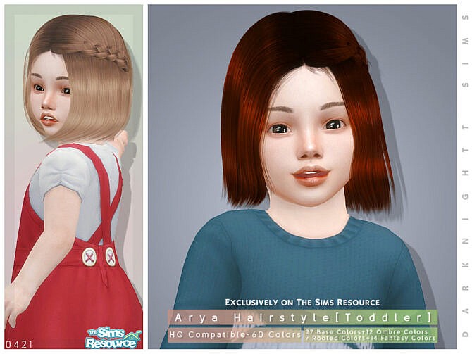 Sims 4 Arya Hairstyle [Toddler] by DarkNighTt at TSR