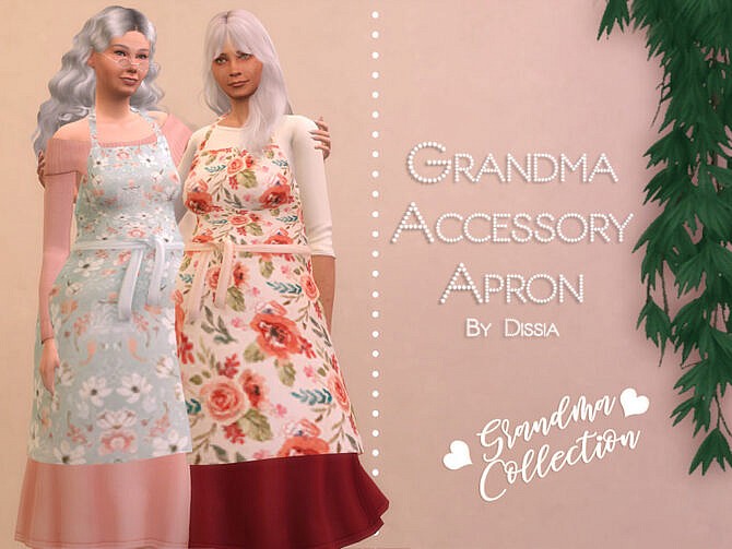 Sims 4 Grandma Accessory Apron by Dissia at TSR