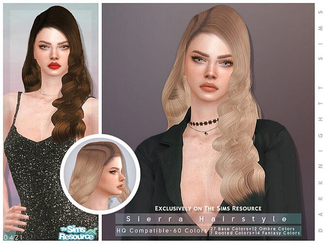 Sims 4 Siearra Hairstyle by DarkNighTt at TSR
