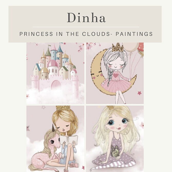 Sims 4 Princess in the Clouds Set at Dinha Gamer