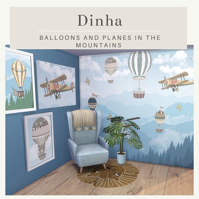 Sims 4 Balloons & Planes in the Mountains at Dinha Gamer