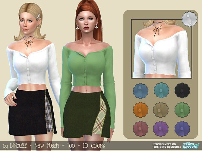 Sims 4 Ylenia top by Birba32 at TSR