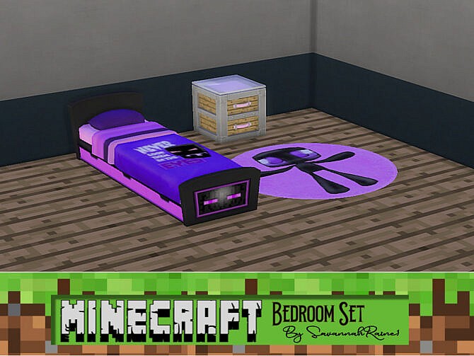 Sims 4 Minecraft Bedroom Set by SavannahRaine at Mod The Sims 4