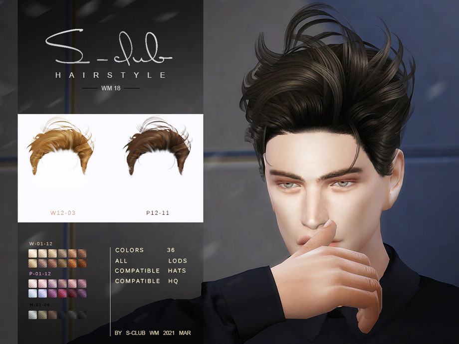 Hair 202118 by S-Club WM at TSR » Sims 4 Updates