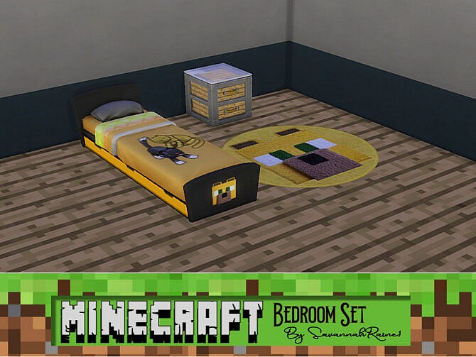 Sims 4 Minecraft Bedroom Set by SavannahRaine at Mod The Sims 4