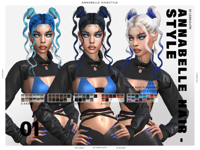 Sims 4 Annabelle Hairstyle by Leah Lillith at TSR
