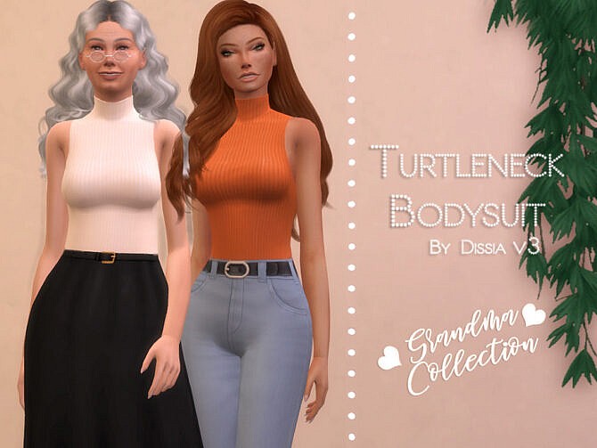 Sims 4 Turtleneck Bodysuit v3 by Dissia at TSR