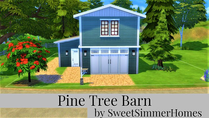 Sims 4 Pine Tree Barn by SweetSimmerHomes at Mod The Sims 4