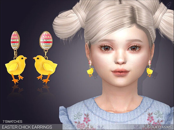 Sims 4 Easter Chicks Earrings For Kids by feyona at TSR