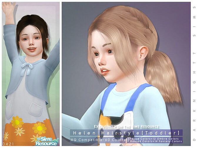 Sims 4 Helen Hairstyle [Toddler] by DarkNighTt at TSR