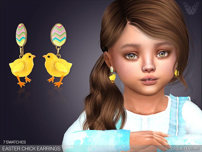 Sims 4 Easter Chicks Earrings For Kids by feyona at TSR