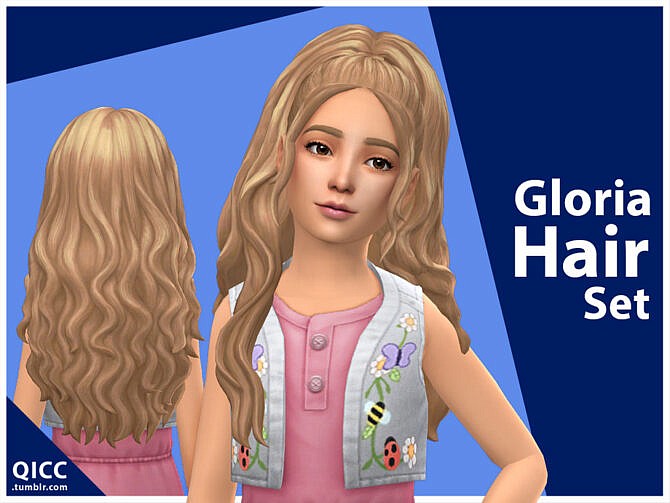 Sims 4 Gloria Hair Set by qicc at TSR