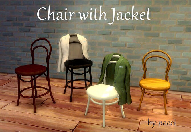 Sims 4 Chair with Jacket by pocci at Garden Breeze Sims 4