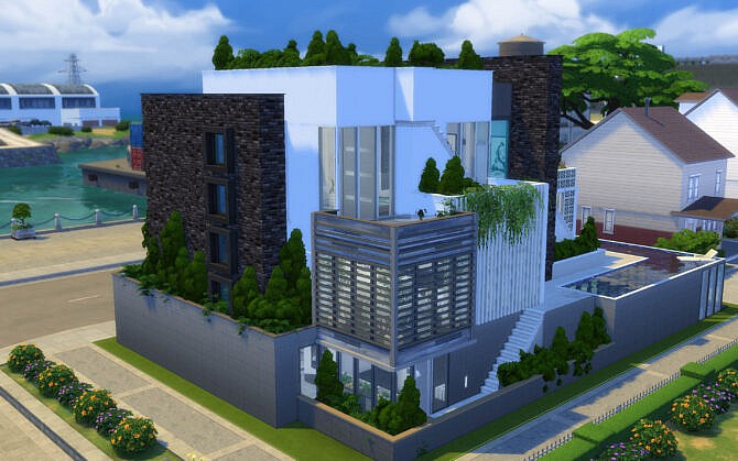 Sims 4 Evergreen Modern house by alexiasi at TSR