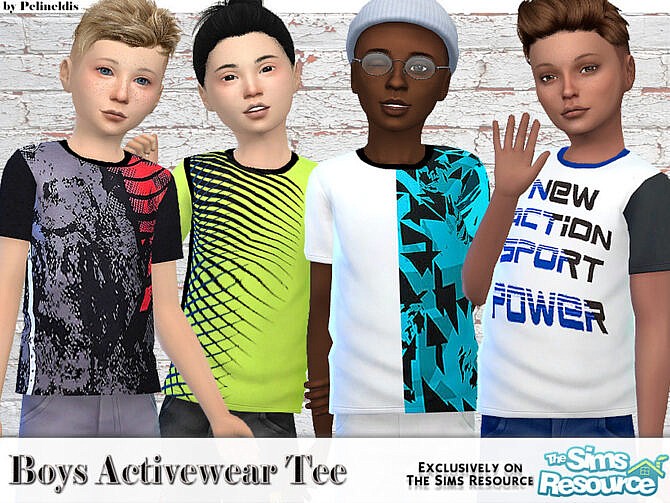 Sims 4 Boys Activewear Tee by Pelineldis at TSR