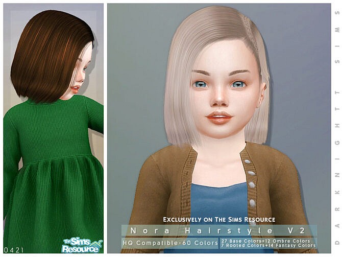 Sims 4 Nora Hairstyle V2 by DarkNighTt at TSR