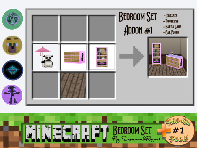Minecraft Bedroom Set Add-on Pack #1 By Savannahraine
