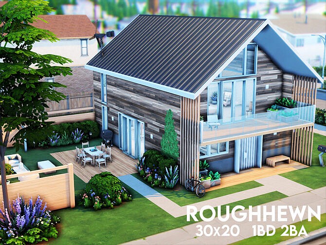 Sims 4 Roughhewn house by xogerardine at TSR