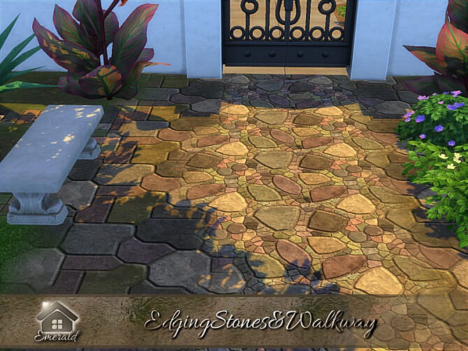Sims 4 Edging Stones & Walkway by emerald at TSR