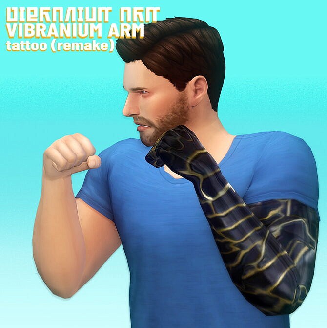 Sims 4 Bucky Barnes metal arm tattoo by winter soldier at Mod The Sims 4