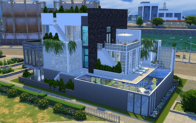 Sims 4 Evergreen Modern house by alexiasi at TSR