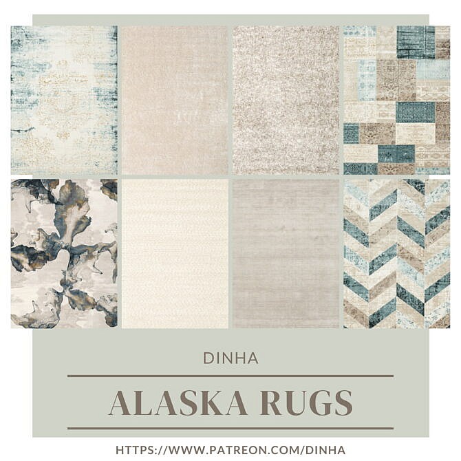 Sims 4 Alaska Rugs: Blue & Beige at Dinha Gamer