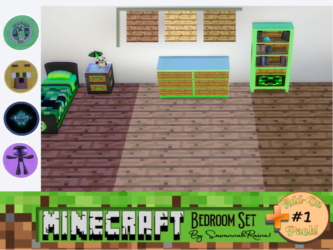 Sims 4 Minecraft Bedroom Set Add On Pack #1 by SavannahRaine at Mod The Sims 4