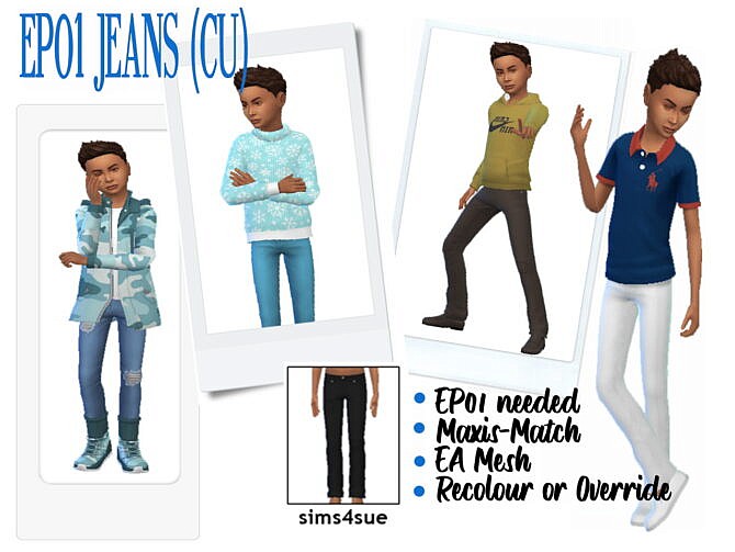 Sims 4 EP01 JEANS (CU) at Sims4Sue
