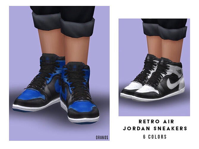 Sims 4 Retro Air Jordan Sneakers (Child) by OranosTR at TSR