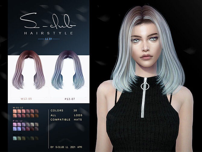 Sims 4 Highlights for hair N81 by S Club LL at TSR