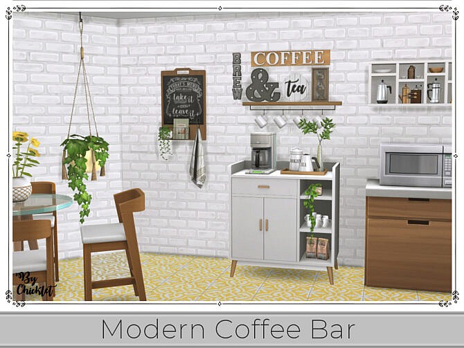 Sims 4 Modern Coffee Bar by Chicklet at TSR