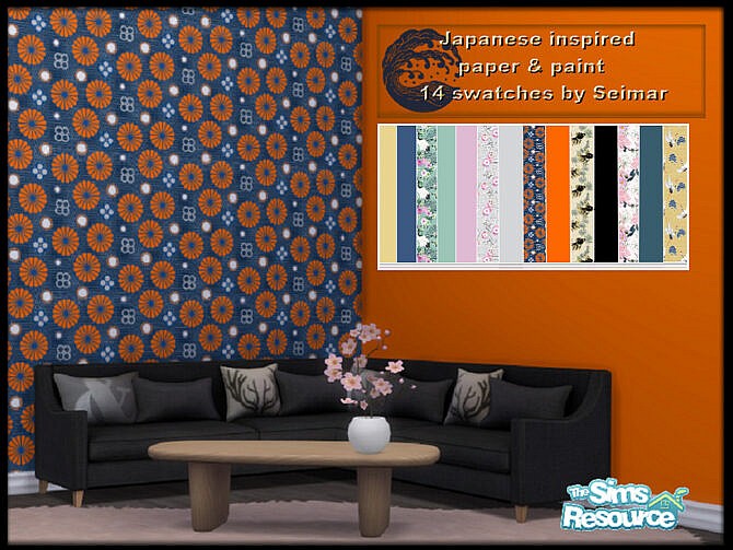 Sims 4 Japanese Inspired Wallpaper & Paint by seimar8 at TSR