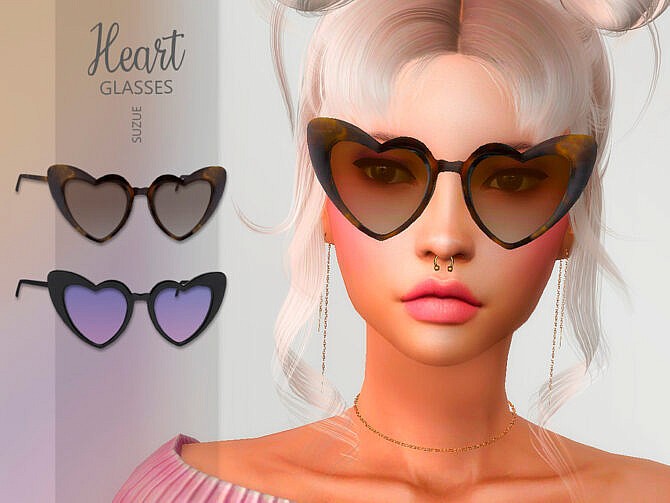 Sims 4 Heart Glasses by Suzue at TSR