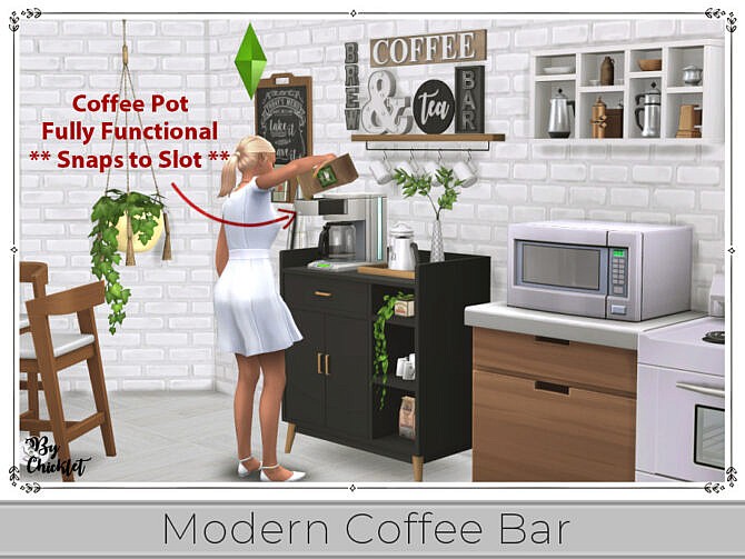 Sims 4 Modern Coffee Bar by Chicklet at TSR
