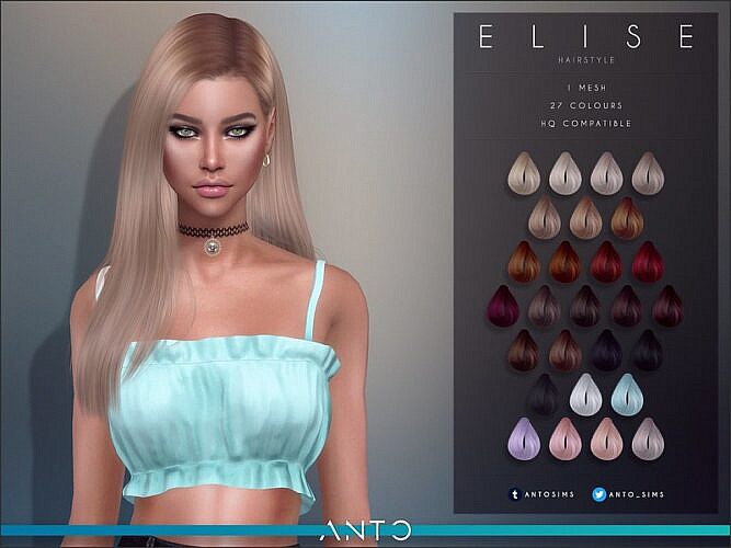 Elise Long Straight Hair By Anto