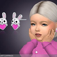 Bunny Heart Earrings For Toddlers By Feyona