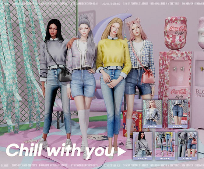 Sims 4 Chill with you clothing set at NEWEN